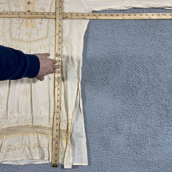 Double Decker BOHO Flowy Embroidered Fairy Whimsical Mini Dress Free Size - Picture 5 of 6